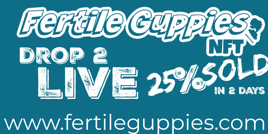 FertileGuppies's tweet photo. DROP 2 is 25% SOLD IN 2 DAYS!! 🙏

Love seeing NEW members experiencing what SERVICE AS UTILITY is all about ♥️

If you're new, we appreciate you + look forward to growing with you 🚀🌙

If you haven't minted yet, what are you waiting for? 🤔
We would love to hear from you! 😃📲 https://t.co/KrnqOU6gkS