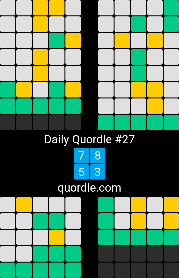 Had a go a quordle, brain hurt alot, but i got there!