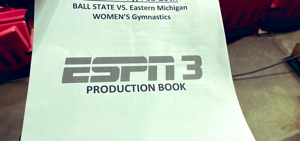 .<a href="/Baylen_Hite/">Baylen Hite</a> &amp; <a href="/KellySulek/">Kelly Sulek</a> on the call for today’s Sports Link production of <a href="/BallStateGYM/">Ball State Gymnastics</a> at 1p on ESPN 3.

🖥 es.pn/3uYyzNf

#BallState #ChirpChirp #WeFly #SportsMediaMajor #SportsProduction <a href="/BallStateMedia/">Ball State Media</a> <a href="/BSUCCIM/">Ball State CCIM</a>