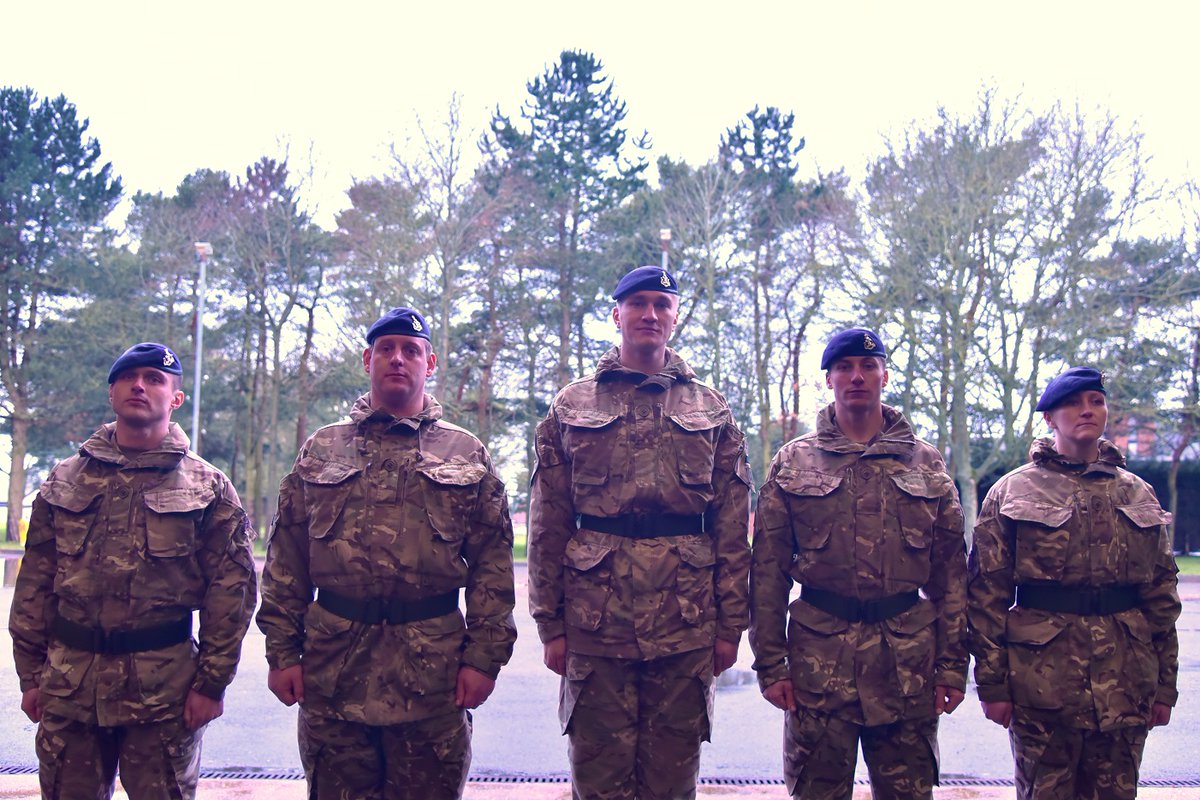 Yesterday, despite storm Eunice’s best-efforts Dan (225 Sqn), Nick (100), Tom (JFS), Elliott (225) and Paulina (225) all completed their module 3 training at Grantham and are looking forward to their Initial Trade Training at Gibraltar Barracks. Welcome to the Militia!
