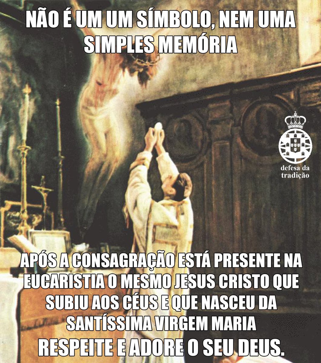 catolicorgulho's tweet photo. "Eu sou o pão da vida. Vossos pais comeram o maná no deserto, e morreram. Este é o pão que desceu do céu, para que aquele que dele comer não morra. Eu sou o pão vivo, que descido céu. 
+ https://t.co/Qs7Jq7WQbA