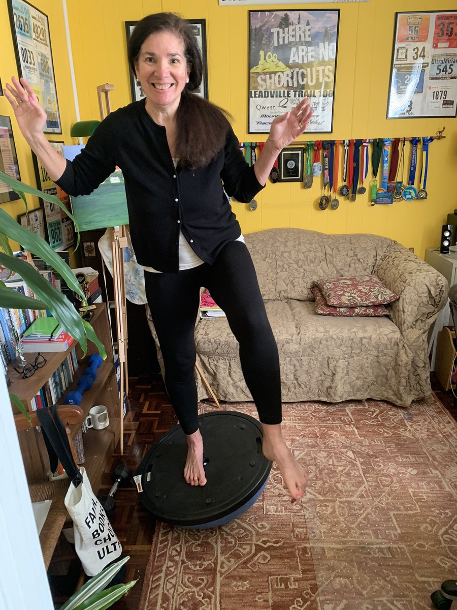 ultramiriam's tweet photo. A strong #core & #Balance is important. Iโve made the Bosu ball part of my training for my 30th ultra - D3 24hr track ultra at 63. Headed out for a long run now on this beautiful Sunday. #gettingolder #stayingbalanced #running #ultras #ageisjustanumber https://t.co/Q0ysh8CAQ9