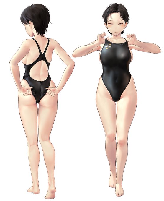 Skebのコミッションでした。人物:32～34歳くらいの人妻。B90W65H95くらいのムッチムチの安産型。肉がついてきたので最近水泳を始めた感じでややだらしない体つき。少し癖のある黒髪のショートヘアで前髪はおでこが見えるように。切れ長の釣り目八の字眉で穏やかな雰囲気。 