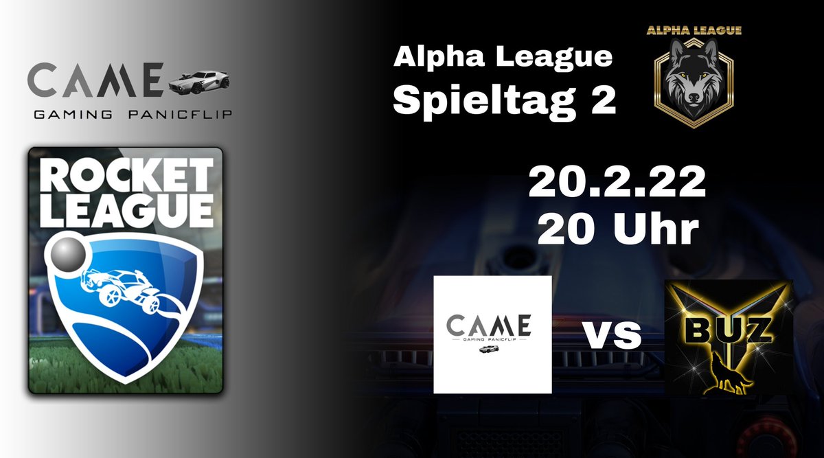 CaMe_Gaming's tweet photo. Unser zweites Spiel in der @AlphaLeague_RL ✌
Es geht gegen #AlphaBuzz E-Sports!

Schaltet ein um 20 Uhr auf https://t.co/neaJACt2uU 😎

#CaMeForSuccess #CaMeToWin https://t.co/L7iV2fRlnD