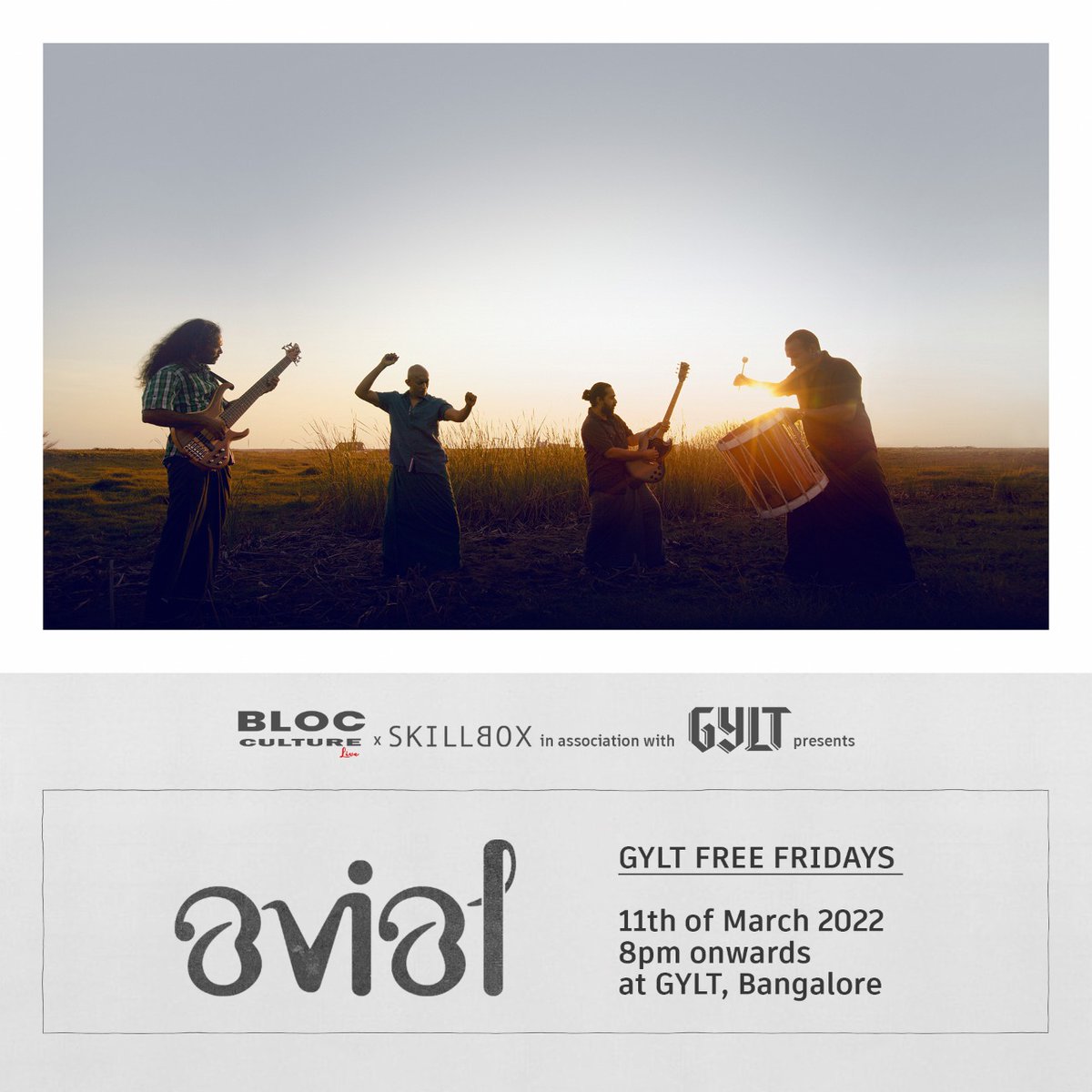 avialofficial's tweet photo. Been a while Bangalore. See you on 11th March 2022. 

Tickets available at https://t.co/it6HdIJc1S

#avial #kerala #music #indie #Bangalore https://t.co/2wzvGABRbt