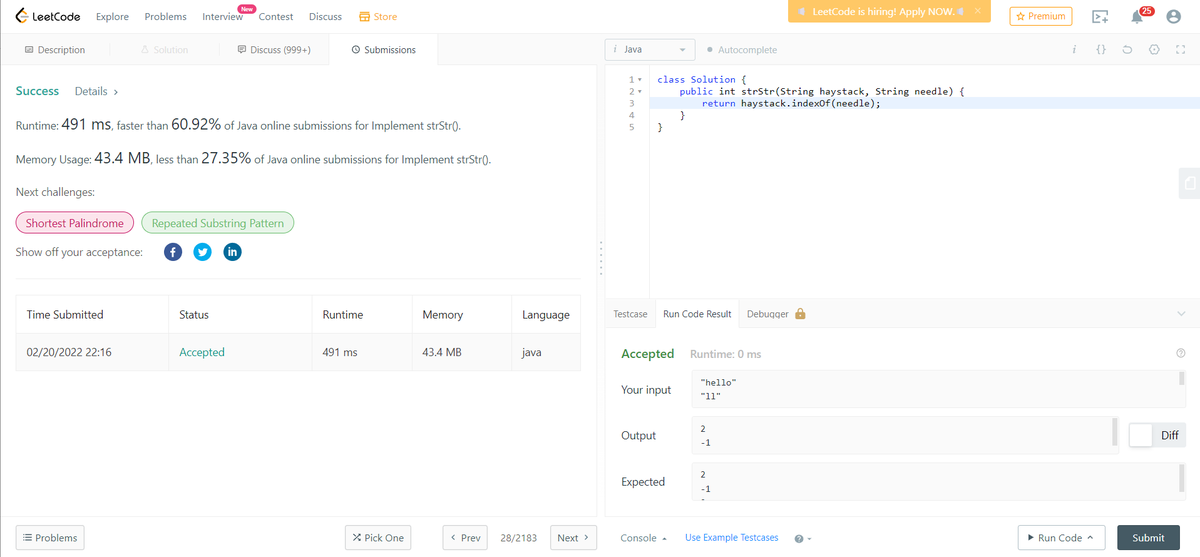 Rakshit2341997's tweet photo. Day 73 of #365daysofcode  with 
@scaler_official
Solved Leetcode Problem.
#scalerdiscord 
#scalerLearning 
#codewithscaler 
#codechallenge
#scaler_official https://t.co/w4CxshMZ8w