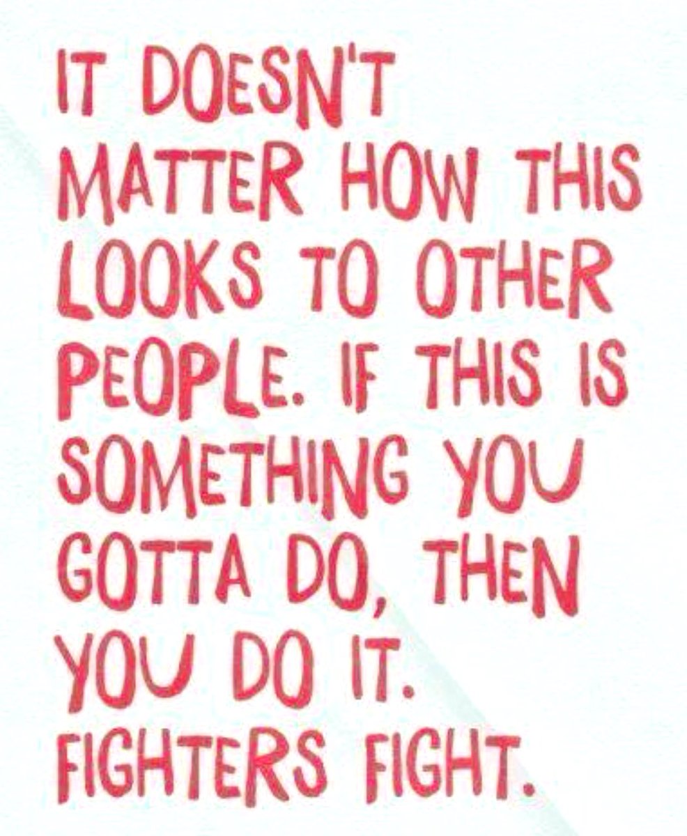 carlaacarlson's tweet photo. It doesn’t matter how this looks to other people. If this is something you gotta do, then you do it. #FightersFight #BelieveInWhatYouDo #StandUpForYou #ThinkBIGSundayWithMarsha https://t.co/x3ZBrceeKO