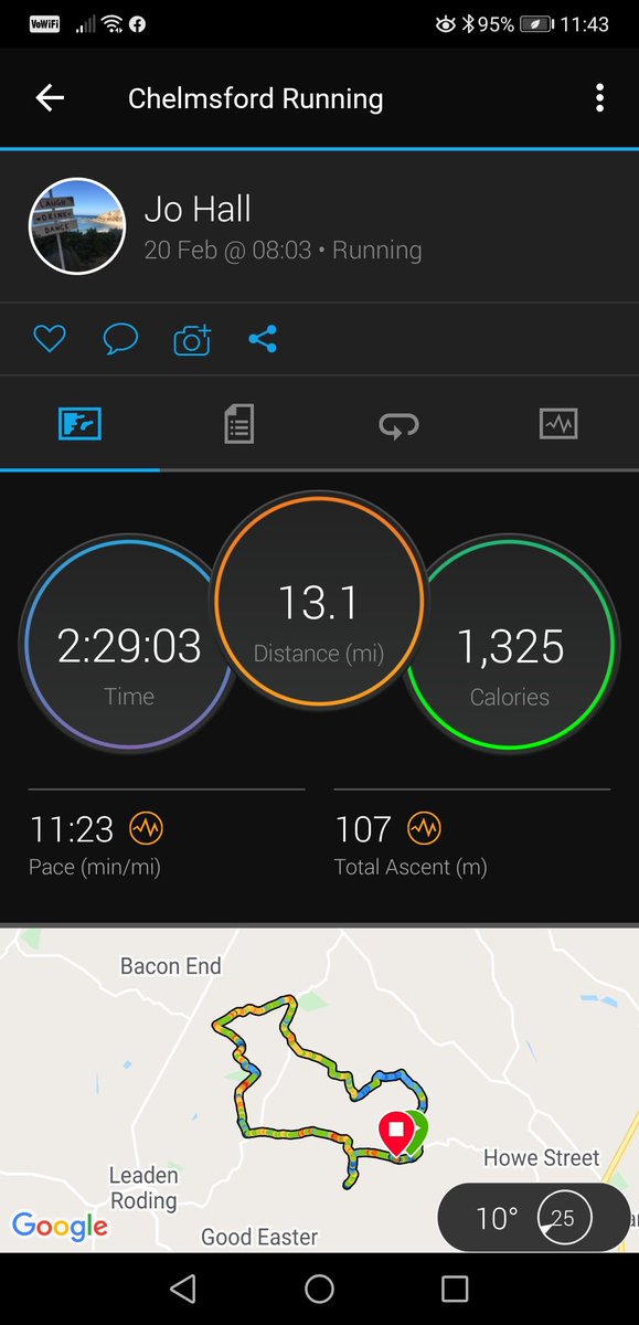 Following the formula, consistency is key, long run before the Chelmsford half #zone1health thank you. #findyouractive