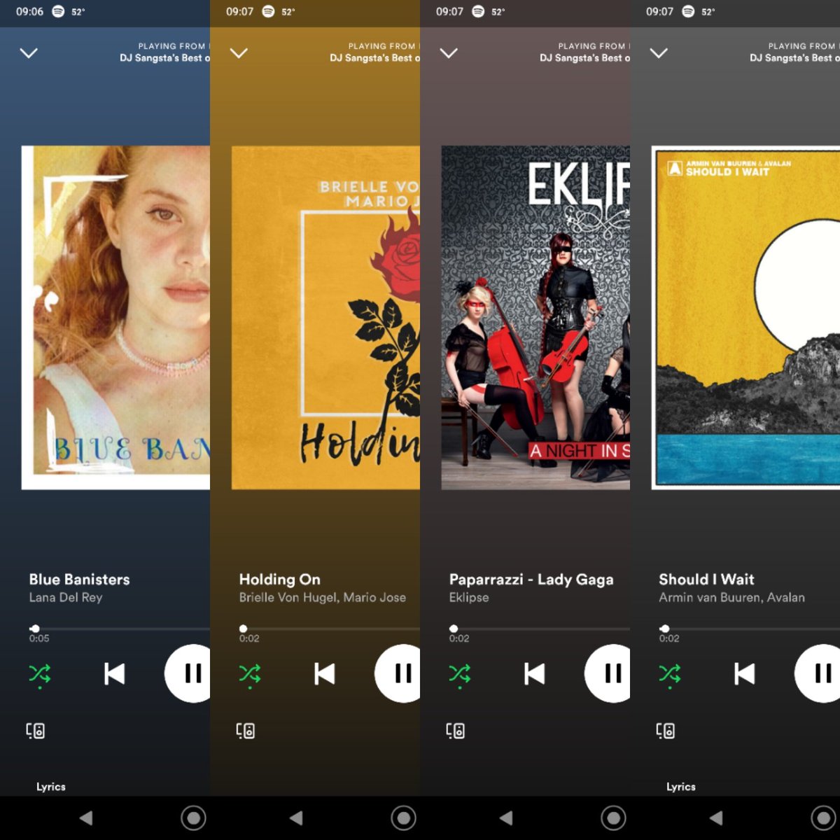 DJSangsta's tweet photo. #First4Songs on 2-20-22: #BlueBanisters by #LanaDelRey, #HoldingOn by #BrielleVonHugel and #MarioJose, #Paparazzi covered by #Eklipse, #ShouldIWait by #ArminVanBuuren and #Avalan.
#music #DJSangsta #musicislife #Spotify #musicismyescape #oooShiny https://t.co/gLFaiSGAEe