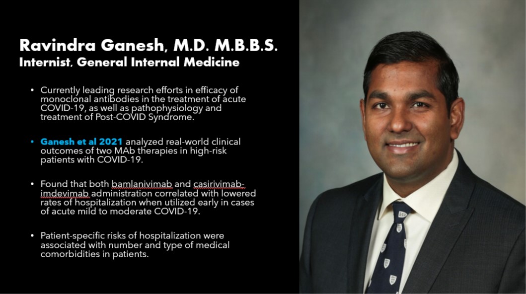 Featuring <a href="/Ravi_Ganesh_MD/">Ravi Ganesh MD</a> Internist, <a href="/MayoClinic/">Mayo Clinic</a> Division of #GeneralInternalMedicine! Check out his team's findings regarding outcomes of #MonoclonalAntibodies in patients with COVID-19: bit.ly/3s60Nnv #ProudtoBeGIM #SGIM