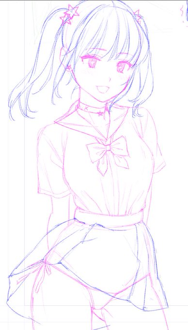 パンツ、スカートで隠れると思うので……下書き供養🙏 