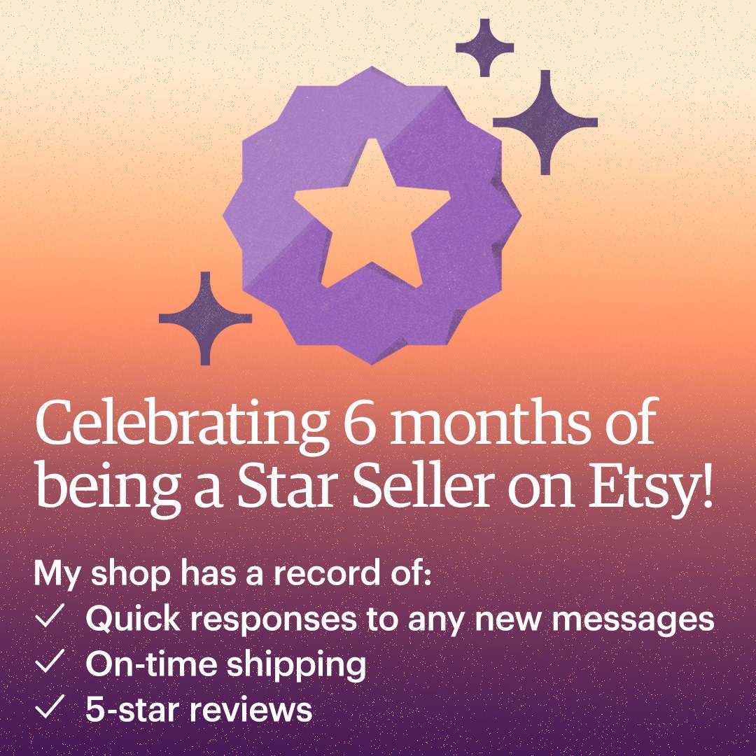 kat_medel's tweet photo. My shop is celebrating 6 months of being a Star Seller on Etsy! That means you can purchase from my Etsy shop knowing I have a record of providing an excellent customer experience. https://t.co/41ZlFCpz69 #EtsyStarSeller https://t.co/UQRKU1PUPz