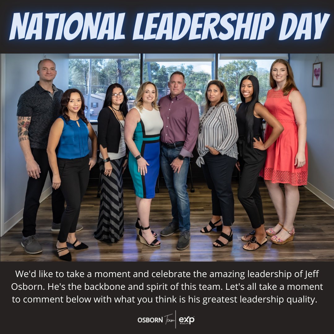 OsbornHomes's tweet photo. 🎉 Today is National Leadership Day 🎉

We'd like to take a moment and celebrate the amazing leadership of Jeff Osborn. He's the backbone and spirit of this team. Let's all take a moment to comment below with what you think is his greatest leadership quality. https://t.co/Xs1kslEMu2