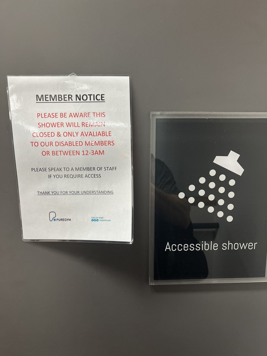 MarkPitchford's tweet photo. @PureGym really disappointed that your Accessible Facilities are INACCESSIBLE for those who may need access (often unstaffed gym)! Not all disabilities are visible &amp; this facility should be available for all abilities &amp; genders who need it #puregym #MentalHealthAwareness #LGBTQ https://t.co/46Ju6bzkIt