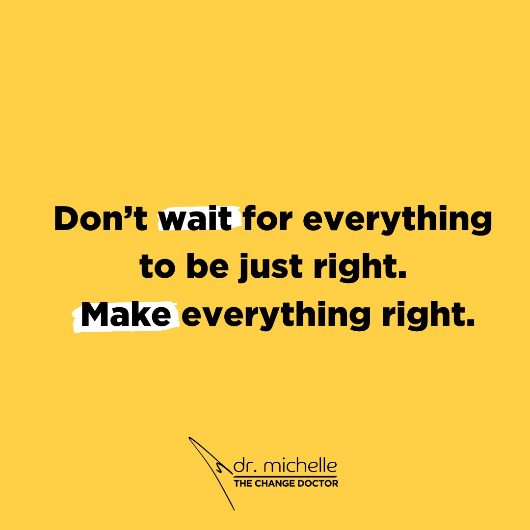 DrMichelleRozen's tweet photo. Don't WAIT for everything to be just right. MAKE everything right. 💥
The power is is YOUR hands... 👊
#TheChangeDoctor #change https://t.co/YaU0mGPhL2