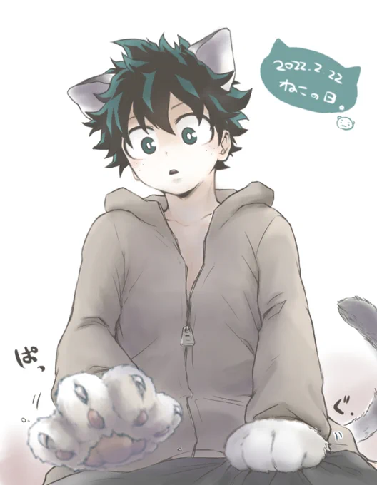 明日は猫の日ー🐱!なので猫デク('・ω・) 