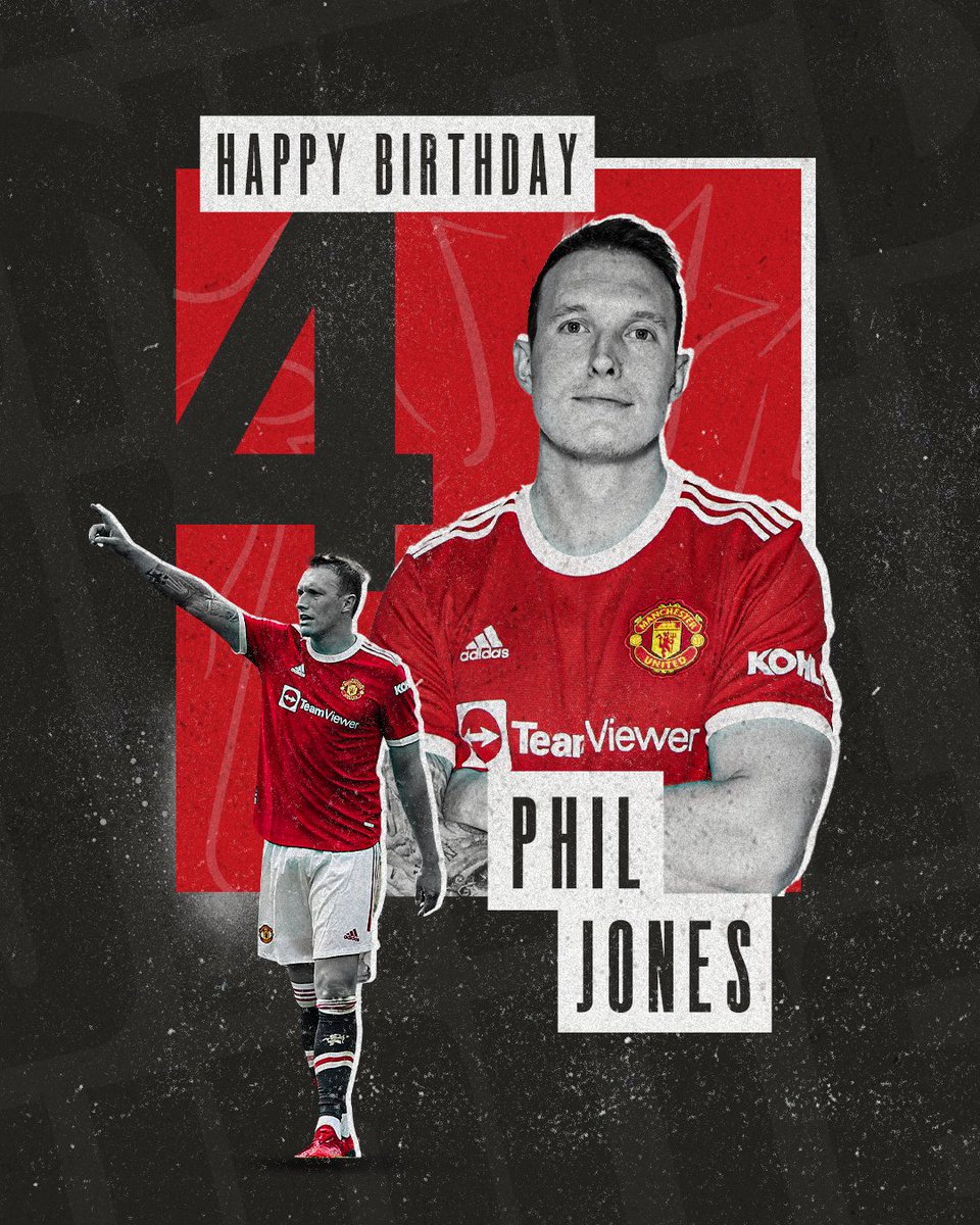 ManUtd's tweet photo. Have a great day, @PhilJones4! 🎂🎉

#MUFC https://t.co/NcnXPhFmvQ