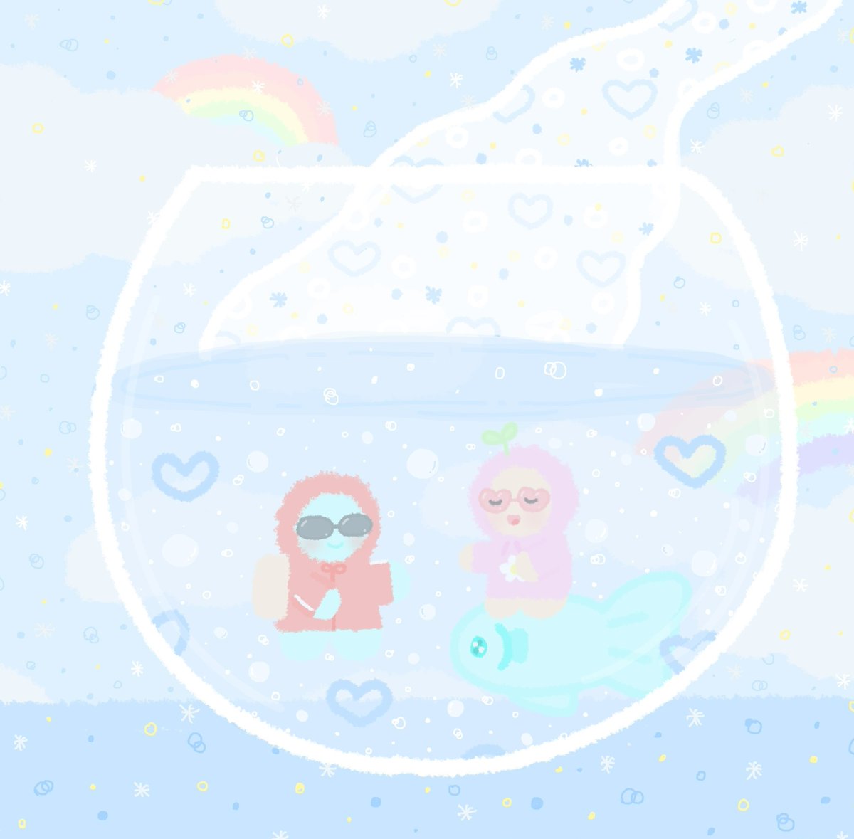 nftmost66's tweet photo. Luna is swimming in scuba gear🧜‍♂️
Mina is riding a fish🐋 
You look like a good couple💗💗
@WonderPals @minasnft @ItShoPal @picantetacos 
#fanart https://t.co/VOf0eMs7OP