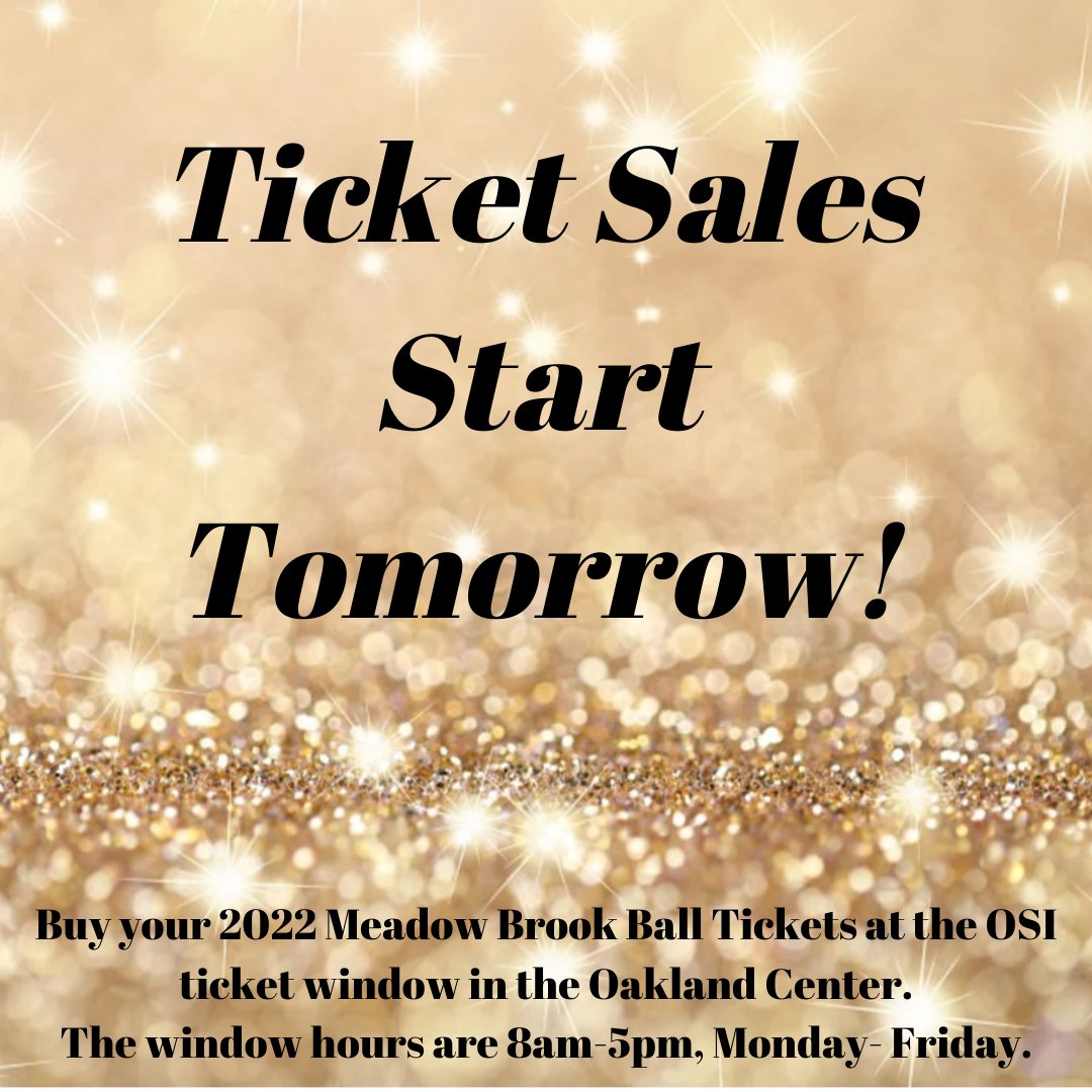 mbbc_ou's tweet photo. Ticket sales begin tomorrow! Please remember to bring your OU ID when purchasing. 
Student ticket: $30.00
Non-OU Guest: $35.00
#meadowbrookball https://t.co/danc7dHdFV