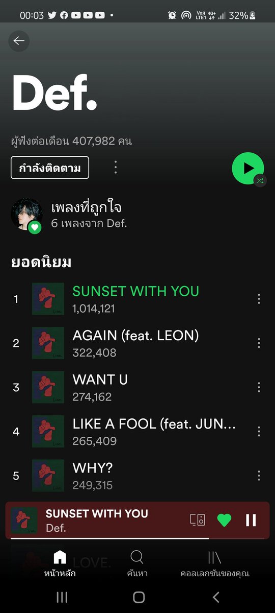 aloha_pim's tweet photo. Congratulation #Def. 1st #LOVE 🌄Sunset With You🌄 surpassed 1 M. In spotify 🎉🎉🎉 @jaybnow_hr 🌴💙🫂🌊
#GOT7SpotifyTeamTH
#Def_LOVE_OUTNOW
#SunsetWithYou_Def https://t.co/rOPUEjC5vf