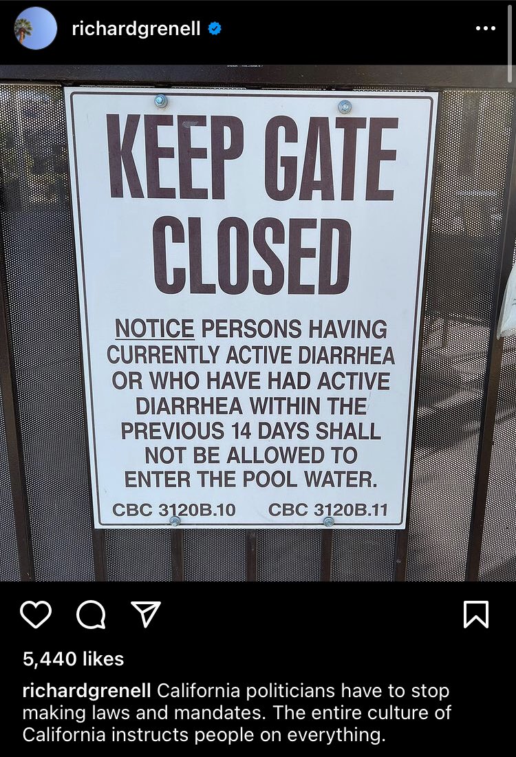 ProjectLincoln's tweet photo. Note to self: Do not go to the pool with Richard Grenell https://t.co/GPeuLizaud