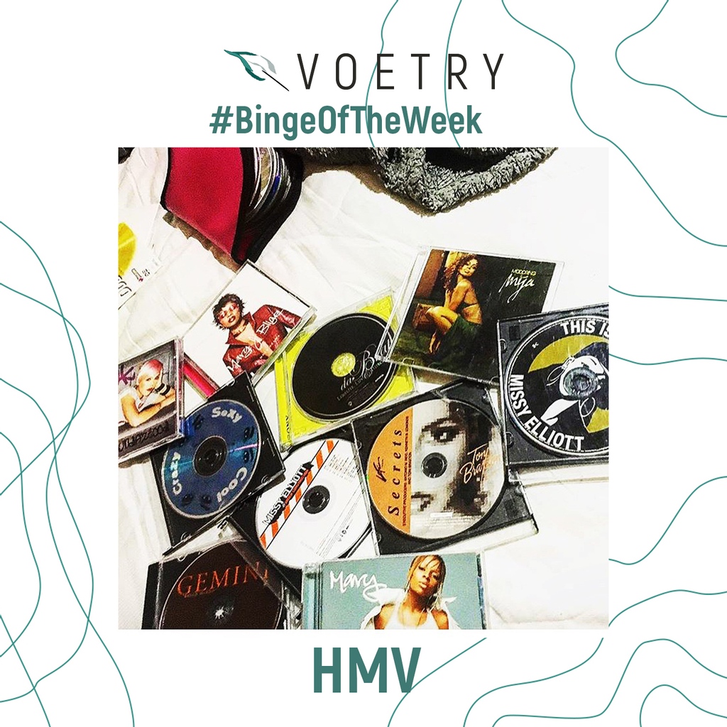 ThisisVoetry's tweet photo. Once upon a time, I used to go to HMV then come home and read the lyrics of the CD I bought. Many songs were downright poetic. So I am binging some old lyrics for my poetry writing.

#voetry
#weeklybinge
#hmv
#compactdiscs
#oldschool
#lyrics https://t.co/u74CdqhT6U