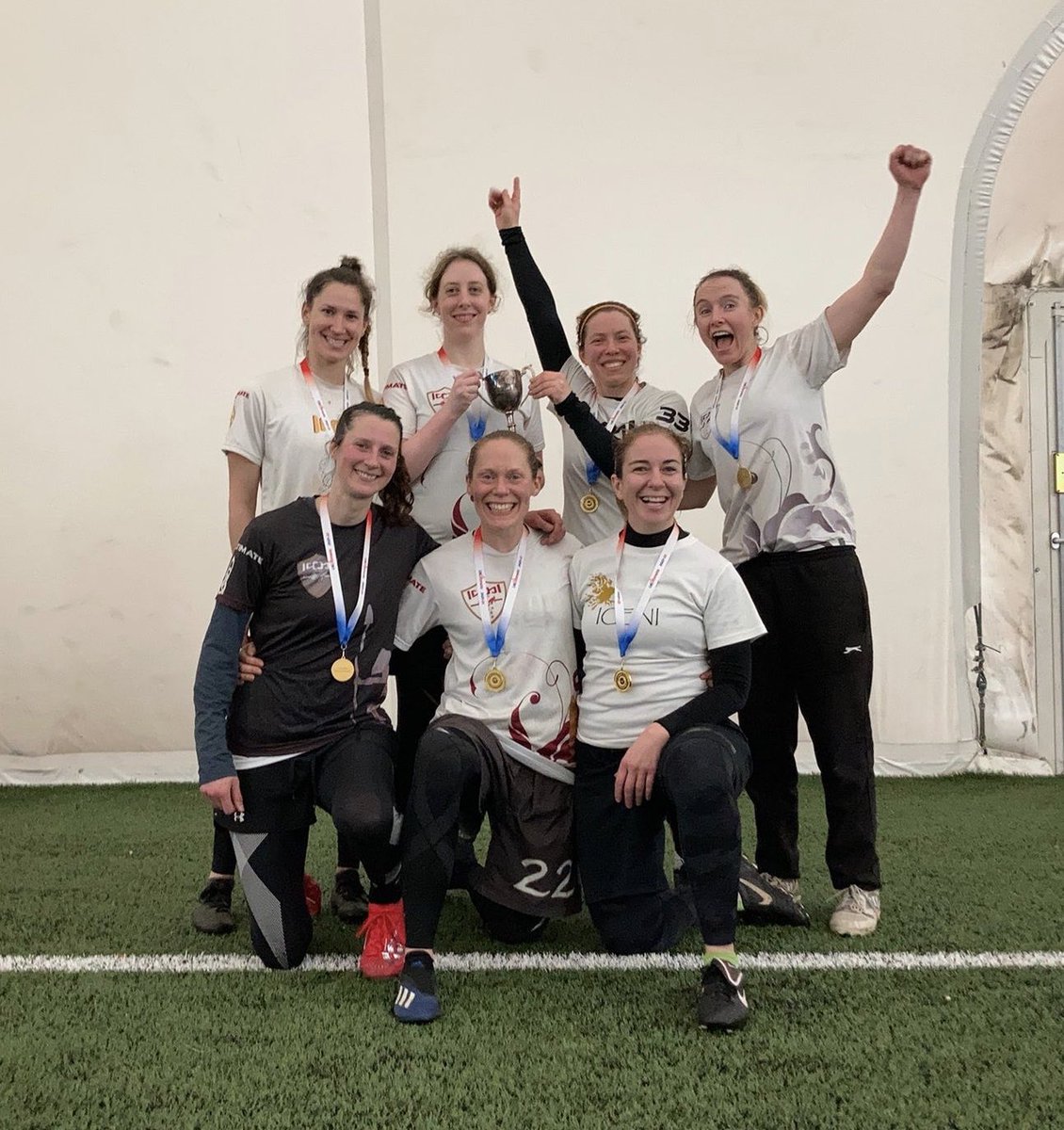 I love my Iceni teammates and I am SO glad we were playing Ultimate Frisbee INDOOR Nationals this weekend! #StayDry #Iceni #Icenior #UKUltimate