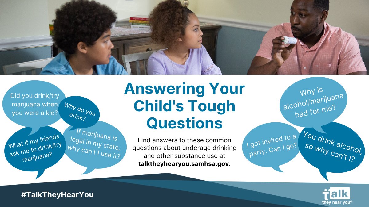 Take time to support your kids this upcoming week by answering any questions 🙋 they may have about alcohol and other drugs. Check out #TalkTheyHearYou for tips and resources 📚 fal.cn/3mjuU