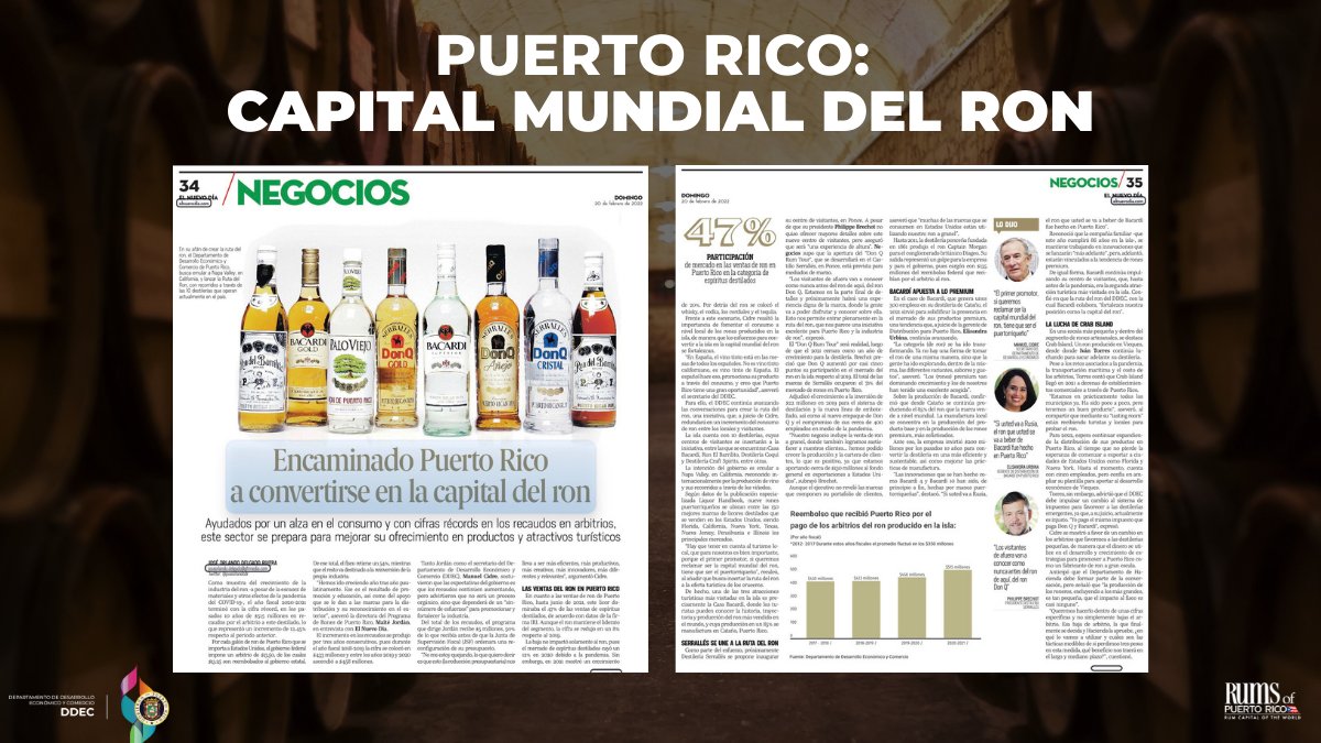DDECPR's tweet photo. La industria del ron es parte del legado de excelencia puertorriqueña por generaciones y ha demostrado impactar positivamente el desarrollo económico de nuestra Isla. Conoce más sobre nuestros rones y versatilidad visitando las destilerías locales #RonesEsDesarrollo #desarrolloPR https://t.co/bgfDsfYRta