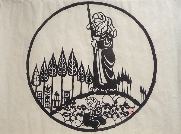 SadaoHanga's tweet image. New @SadaoHanga: Moses on the mountain. 山上のモーセ。A 1950s stencil print of Sadao Watanabe. 渡辺禎雄作品、1950年代作。Deut. 34. 申命記 34。
sadaohanga.info/home/not-catal…
#sadaowatanabe #watanabesadao #渡辺禎雄  #民芸 #型絵染 #合羽摺