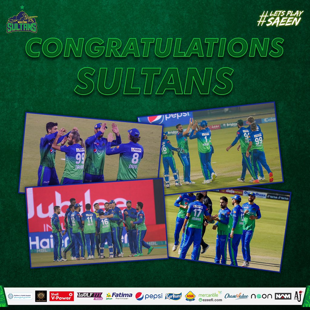 MultanSultans's tweet image. 🚨 Record Breaking Performance 🚨

Congratulations #Sultans on winning the match and becoming the first ever side in @thePSLt20 to win 9 games in the group stage. 

What a remarkable effort 👏🏻👏🏻👏🏻

#JobNotDoneYet #HBLPSL #SultanAaGayya