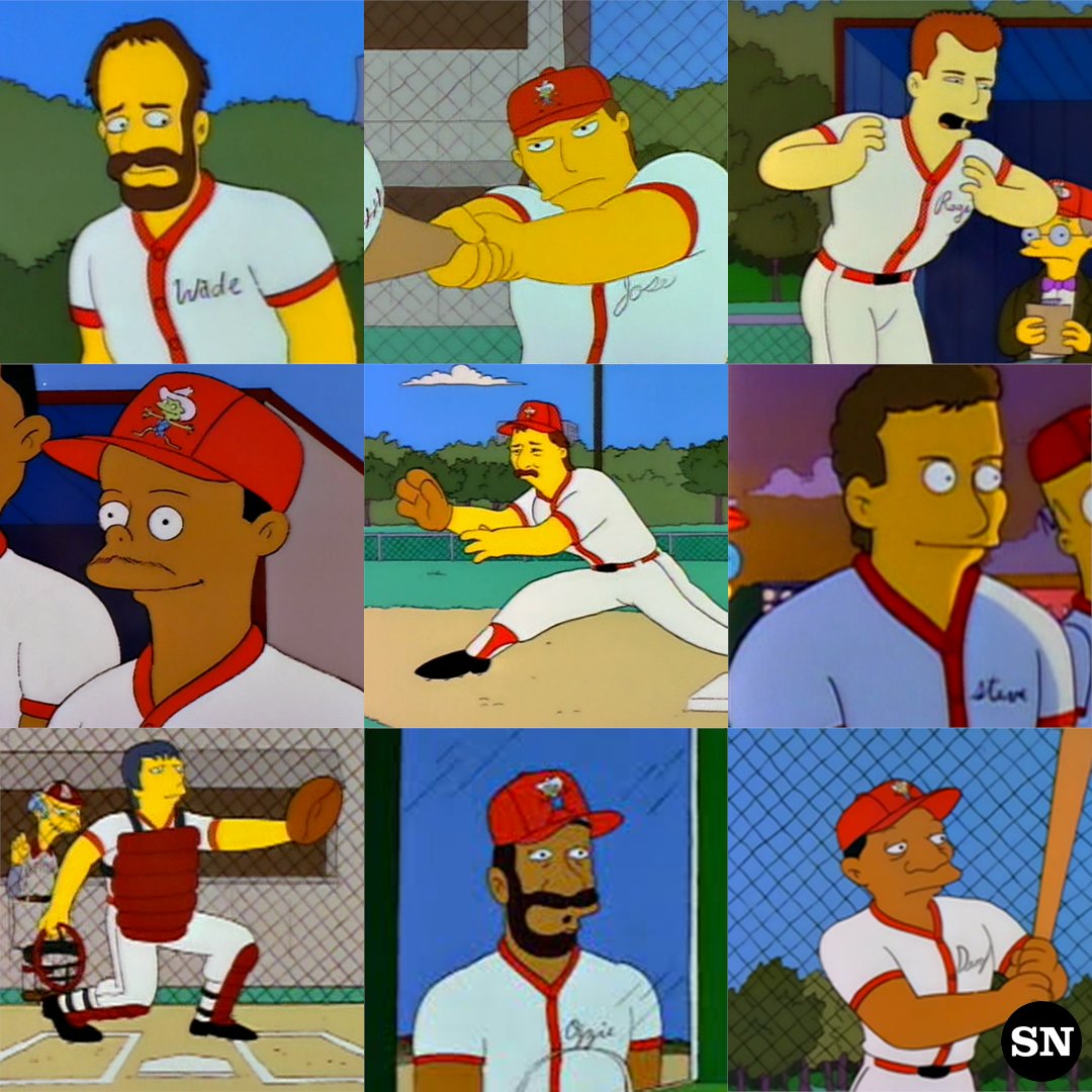 It took 6 months to get voiceovers from all 9 MLB players, who would record whenever they played the Dodgers or Angels. The players in the episode: Wade Boggs Jose Canseco Roger Clemens Ken Griffey Jr. Don Mattingly Steve Sax Mike Scioscia Ozzie Smith Darryl Strawberry