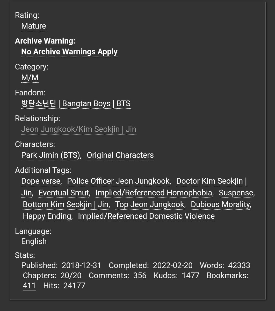 Fic: Red Poppies
Pairing: Jinkook
Tag: crime drama
Translator: seokjinbaobao

FINALLY FOUND THIS FIC OMGGG! This was one of my first jinkoo fics ever, will read it again now that ive found it!!
archiveofourown.org/works/17238719

#jinkook #kookjin #btsfanfic #fanfiction #ao3