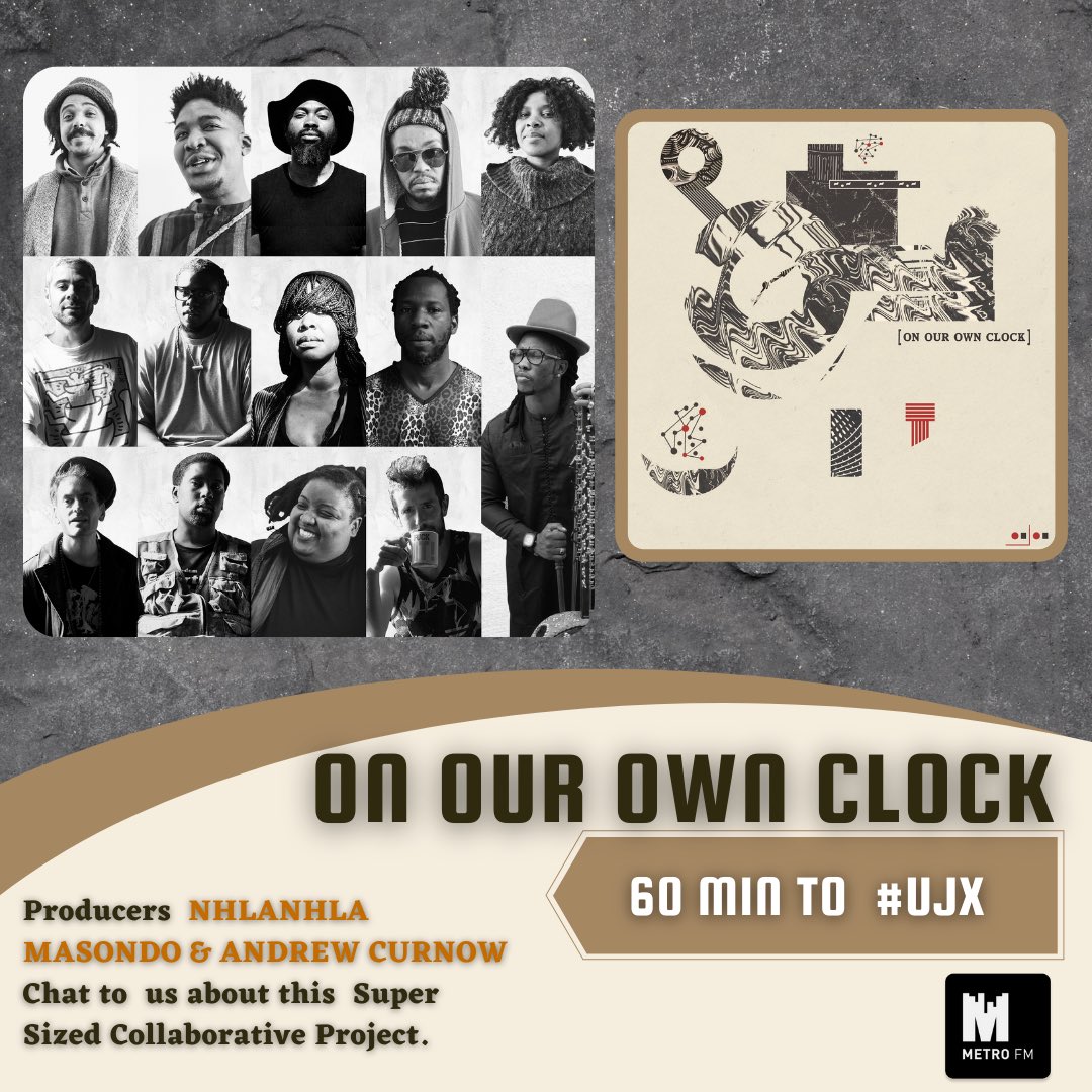 nothembaujx's tweet photo. We are 60min away from #JazzOclock on #UJX chatting #OnOurOwnTime the @MushroomHour project on @METROFMSA ๐ง๐ถ๐ค https://t.co/4NC3KffrCM