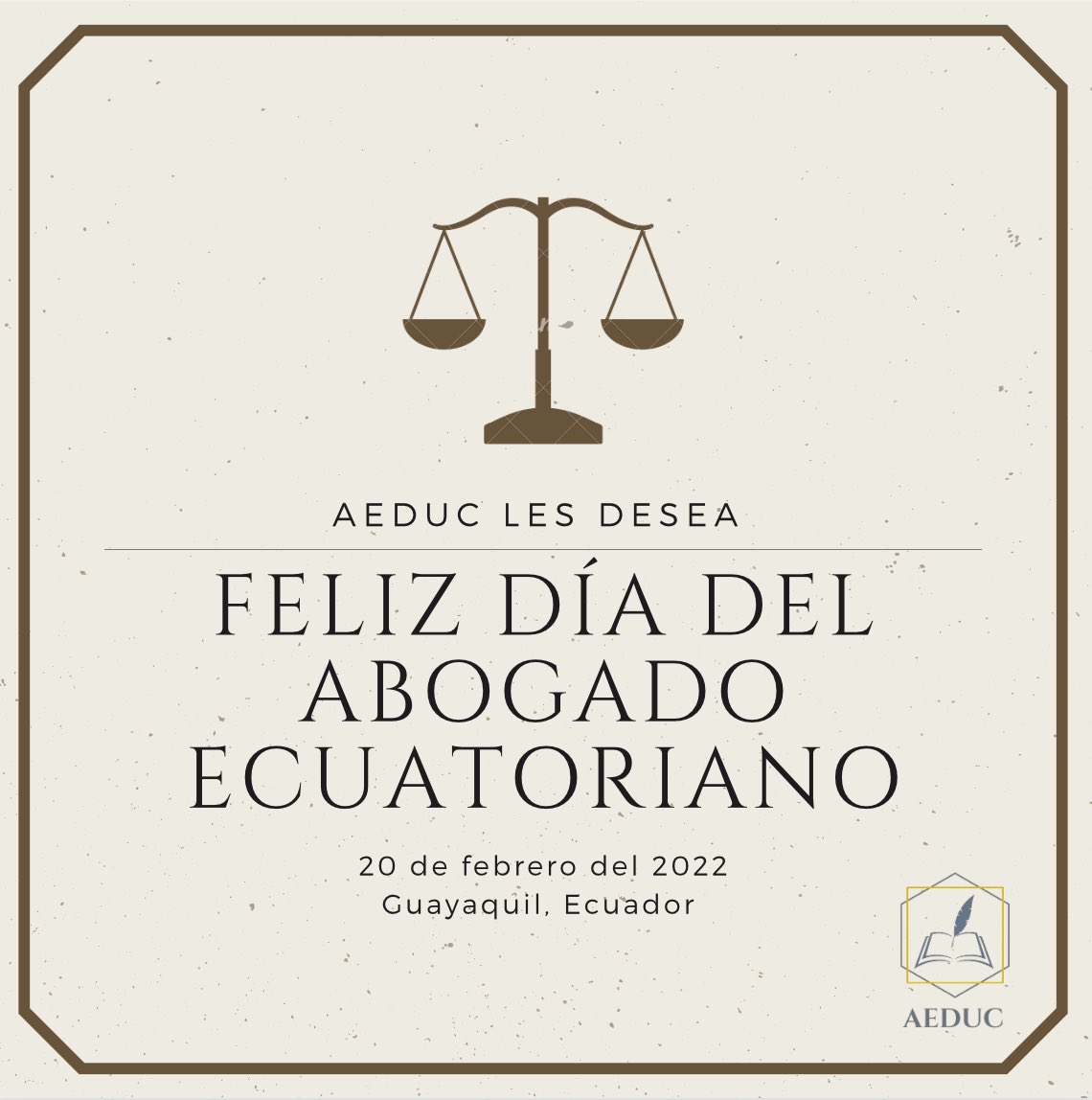 El Día del Abogado en Ecuador se celebra cada 20 de febrero, en honor al natalicio del Dr. Luis Felipe Borja, quien es considerado uno de los cuatro grandes maestros de la educación ecuatoriana.

#Aeduc #díadelabogadoecuatoriano #ucsg