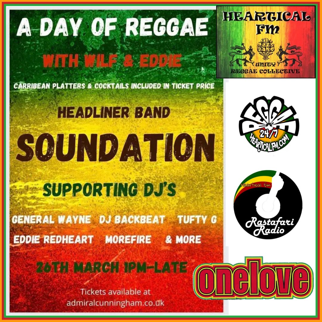 Sat 26 March @AdmiralCunningham #berkshire @GeneralWayne2 #Reggae #Dub #Reggaedancehall #AllDay #Caribbeannights #Soundsystem #djs #WELCOME