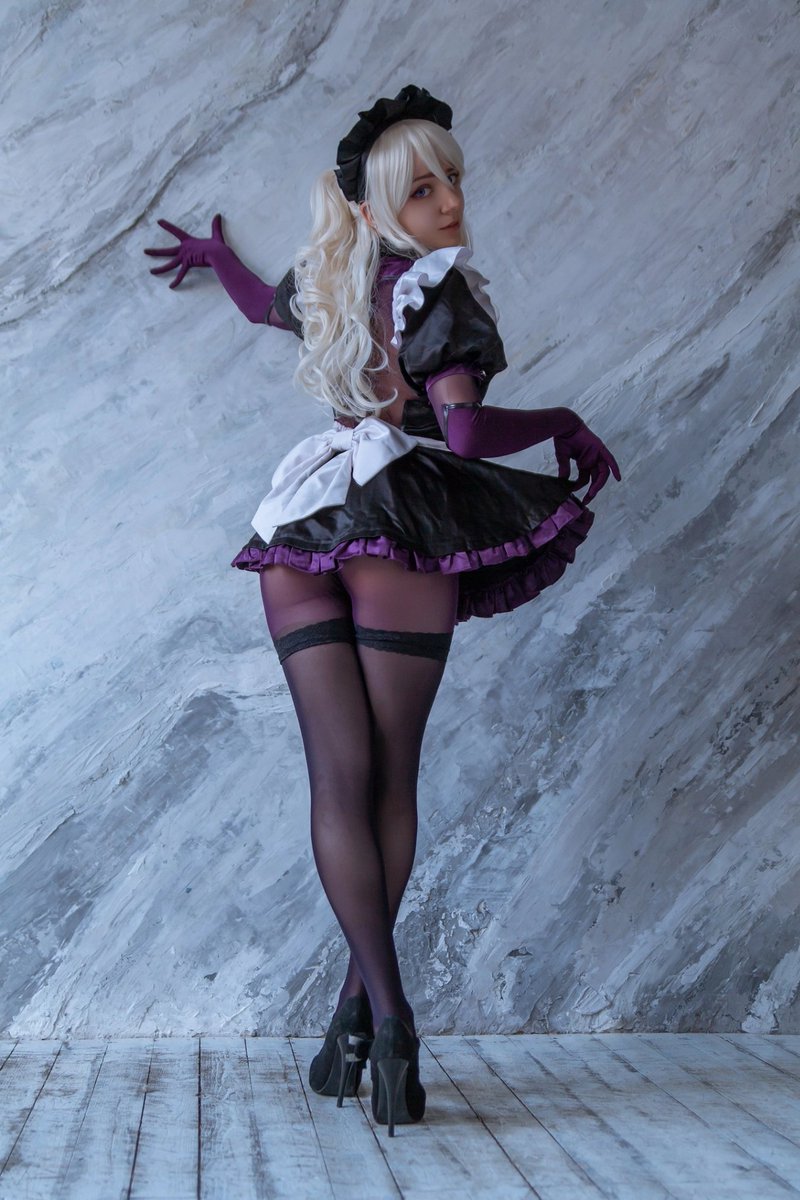whiteanglerfish's tweet photo. Purple maid 💜 https://t.co/fXaEDea3wE