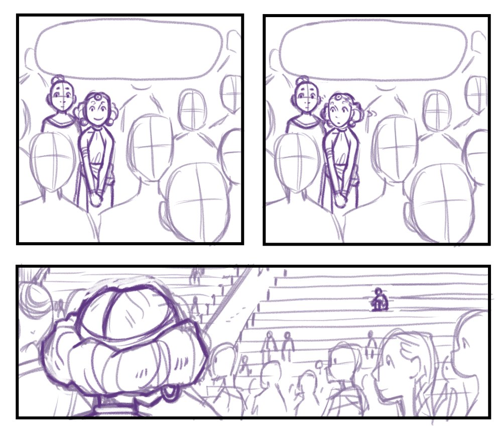 15. I find crowds to be just tedious beyond belief, I don't have an efficient way to draw lots of little figures in scenes yet. There are many crowd scenes in one of my current GN projects, though, so, maybe, by the end of that one,,,,, 