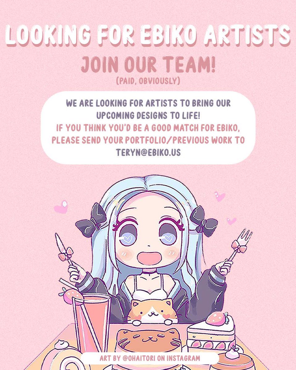 I’m looking for Ebiko artists! ✨
Tag anyone who you think would be a good fit! 💗
