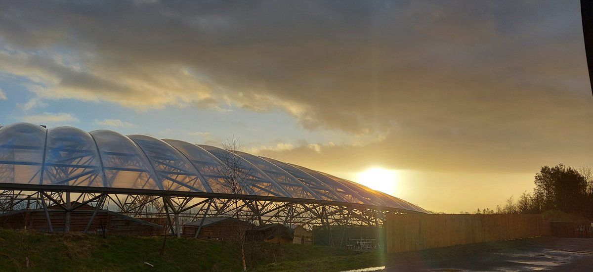 dolly7676's tweet photo. Beautiful sunset and a glimmer of blue skies over the Serendome @BluestoneWales @domamirat @meme_swan https://t.co/ZttvLkgOeS