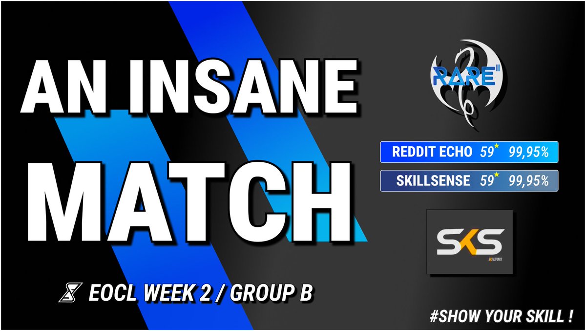 EonLeagueOff's tweet image. After starting with a perf map, Reddit Echo faced the French team SkillSense. 
An intense match from the beginning to the last second as SkillSense managed to get the equalizer with 1 minute to go. 

Final result, perfect tie 59-59 and 99.95% on each side ! 

#ShowYourSkill