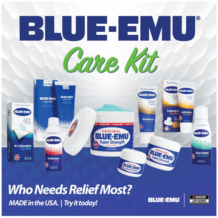 BlueEmu1's tweet photo. Which Daytona 500 NASCAR Cup Series driver or team needs relief most?*

You decide who gets a Blue-Emu Care Kit.

*&amp; one lucky race fan who votes for the Care Kit winner, will ALSO get one.

Let's GO!!! | https://t.co/gDUUfySmsK 

❤️+💬+🔃=entry to win | 🇺🇸 residents only https://t.co/9tyFRExq8Z