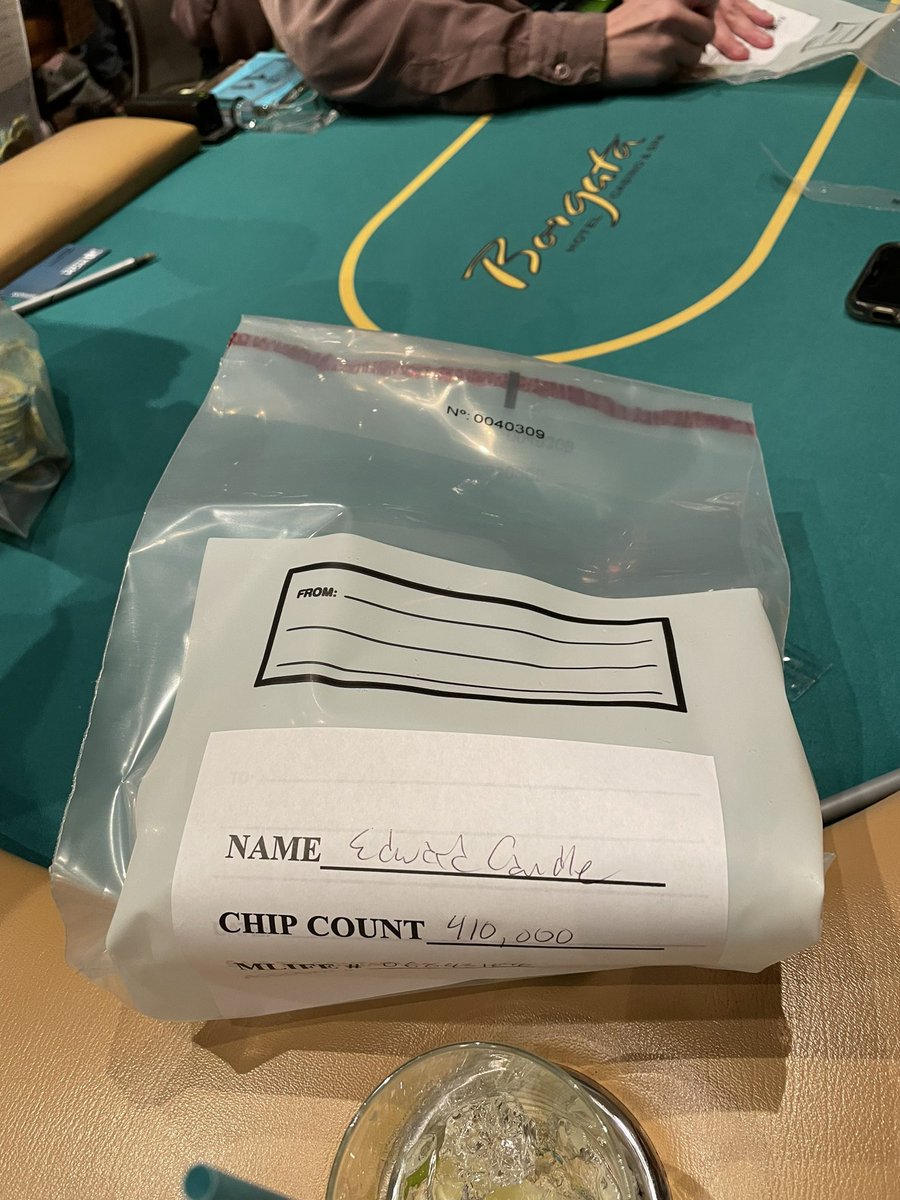 EdwardCaudle7's tweet photo. The run good ran good enough….on to day 2. @BorgataPoker https://t.co/ur5njoyv83