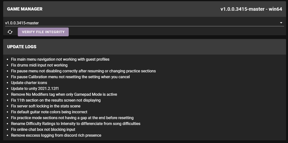 New Clone Hero PTB v1.0.0.3415-master is now out! Fixes drums midi issues, the pause menu bugs, guitar note colors, and a few other assorted bugs.