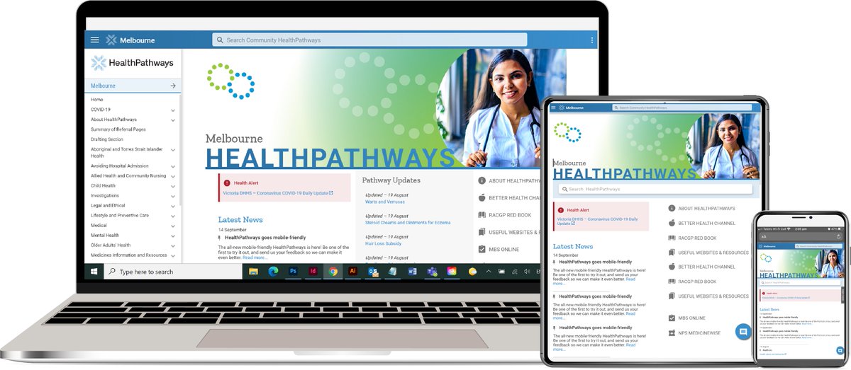 HPMelbourne's tweet photo. Are you ready? Our mobile-friendly platform launches tomorrow!  

HealthPathways Melbourne - Putting knowledge into practice. 

https://t.co/cCr3VbCPAv https://t.co/e5V4whztEB