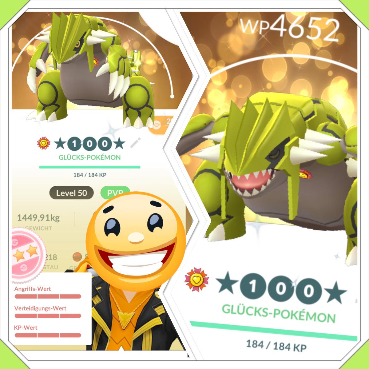 Siegthorsonn's tweet photo. Shlundo Gudrun lvl 51 🥰😎😁 so much rare candys gone 🍬🥺😂 love it so much 😍😍😍 #shlundo #maxxout #Groudon #PokemonGO #luckytrade #loveit #Hardcorecasual ☝️🙃 https://t.co/ouMqFbVga5
