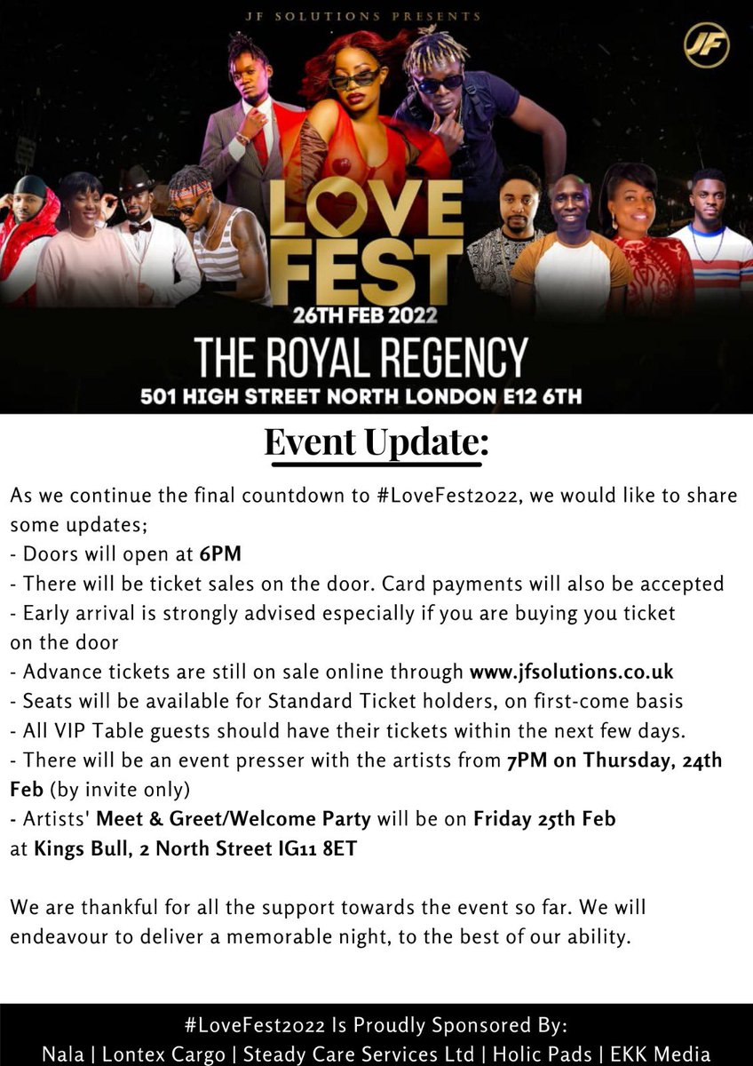 UPDATE on #LoveFest2022