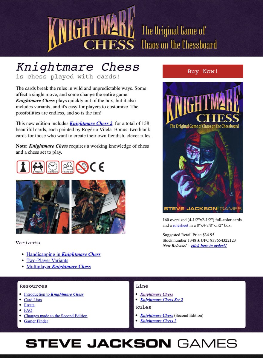 Aaron2Shoes's tweet photo. @TazDevoncroix It’s a physical deck of cards that you use with a standard chess board. I believe they have a few versions now but I’ve only ever played with the original, which was a blast. It looks like this. https://t.co/kkSSqBxryZ