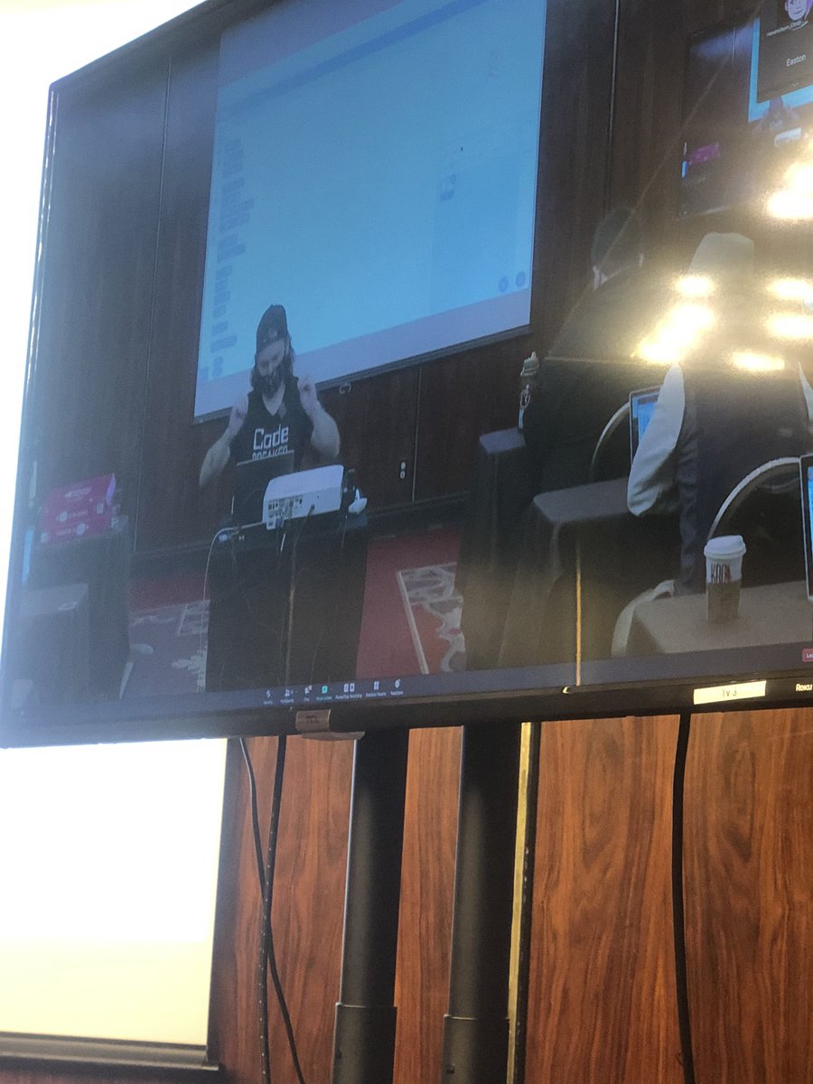 AKQueenBilleen's tweet photo. Watching @mraspinall on the Jumbotron after crashing the show. #genxteachers #ASTE22 #hacktheclassroom https://t.co/fhdYJzvJXp