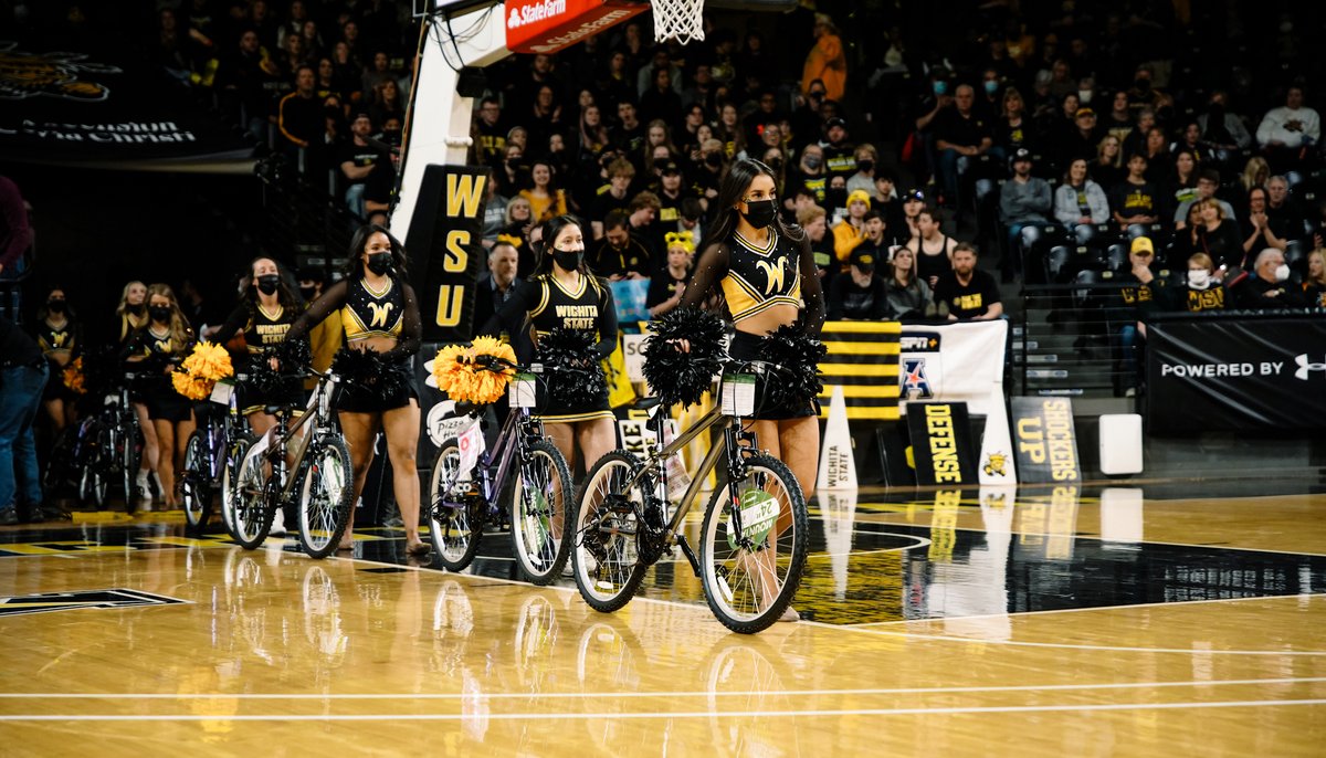 GoShockers's tweet photo. A tradition worth celebrating! 👏🚲

@meritrustcu presented a group of @BBBSA "Littles" with bicycles of their own at halftime of today's game.

We're proud to support #BBBS and their vision to provide a mentor for every child who needs a positive adult in their lives. https://t.co/XYlG50bTB9